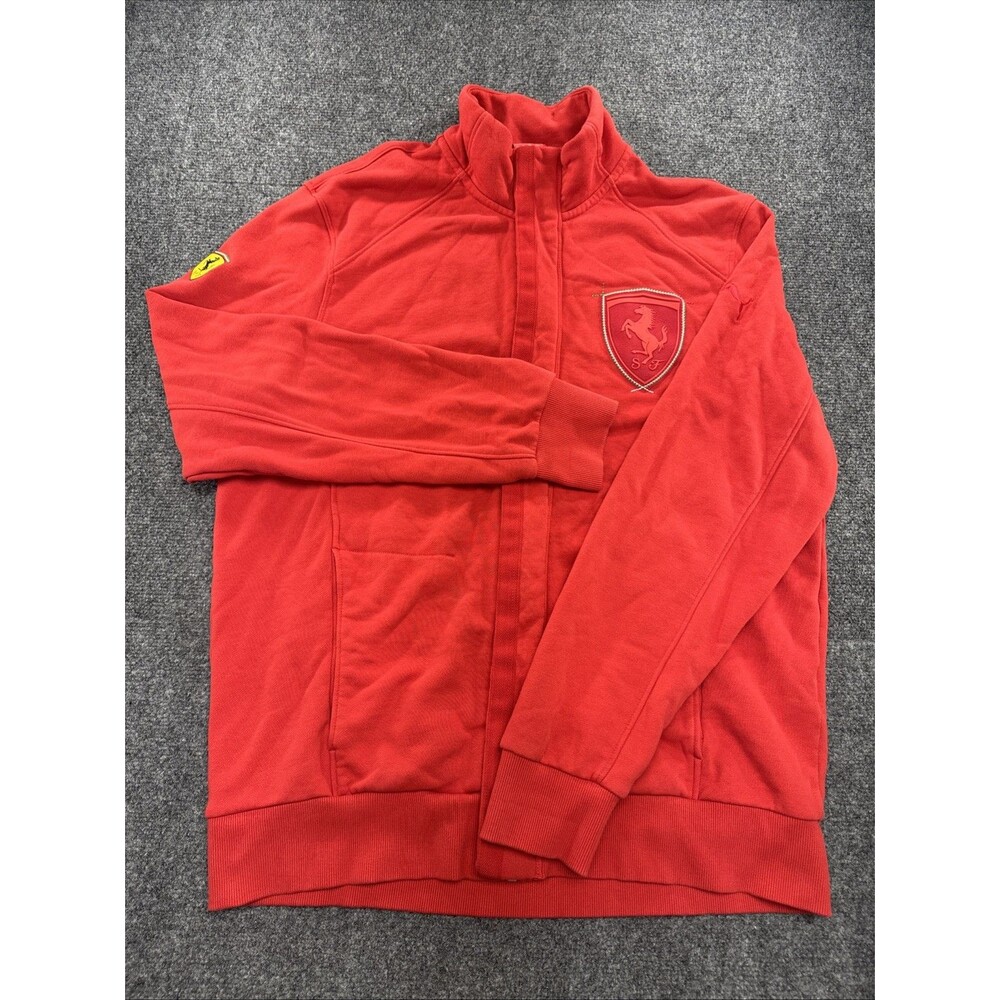 PUMA Scuderia Ferrari Track Jacket Men's L Red Full Zip Racing Motorsport